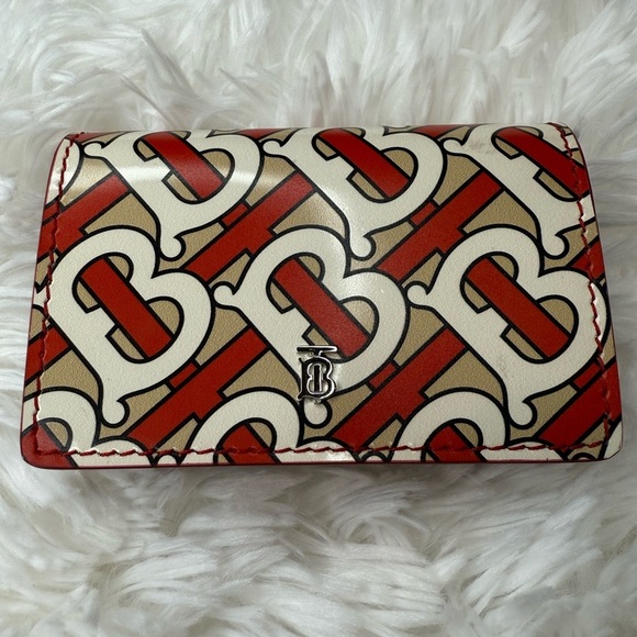 Burberry Calfskin Monogram Jessie Chain Card Case Vermillion 2019 - Picture 3 of 9